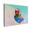 Dobbelstenen - Kleurrijk - Getallen - Stipjes canvas 2cm klein -z3d