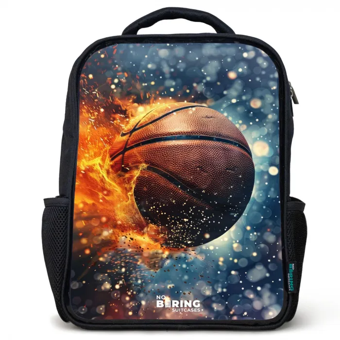 Bruisende basketbal Rugzak - Zwart middel -3d