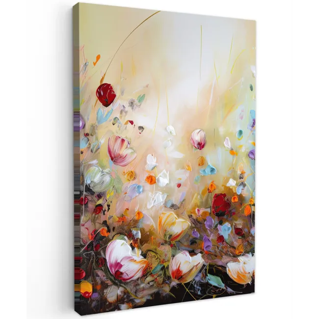 Olieverf - Bloemen - Kleurrijk - Natuur canvas 2cm klein -z3d