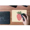 Aardbei - Minimalistisch - Rood - Fruit muismat rubber klein -toetsenbord