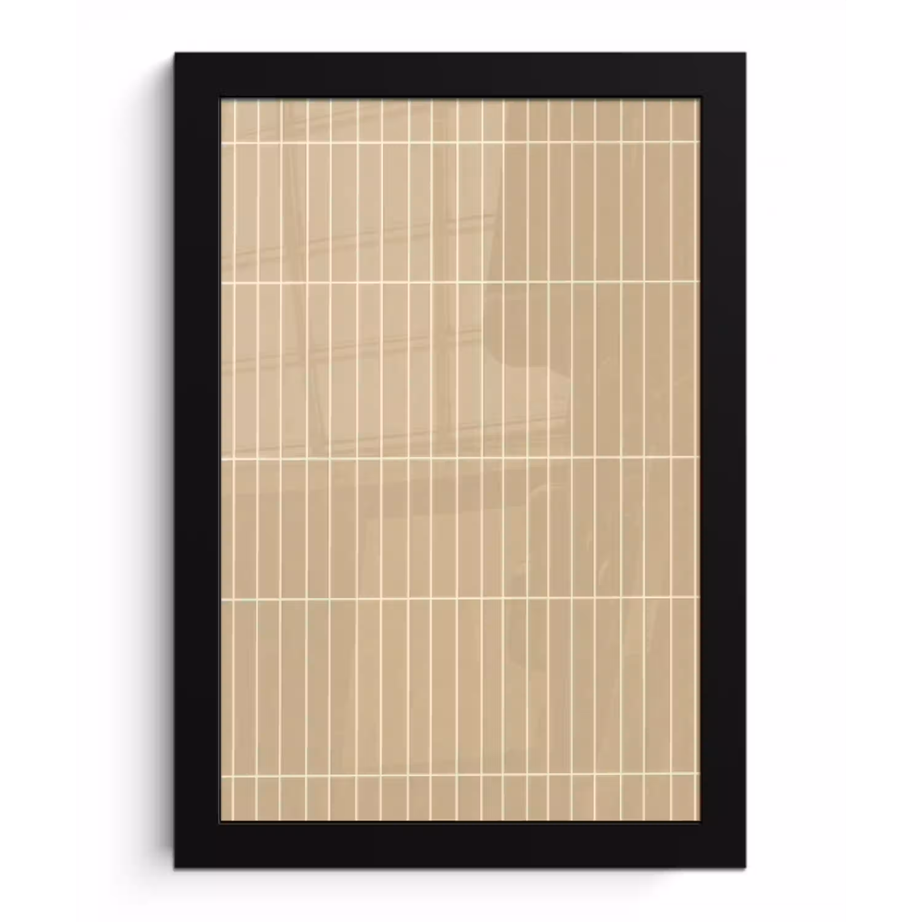 Verticaal - Wandtegel - Zand - Beige fotolijst zwart zonder passe partout klein 224 -3d