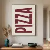 Pizza - Vintage - Decoratie - Japandi Textielframe zwart klein -sfeer1