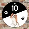 Zwart wit - Huisdier - Cavalier King Charles Spaniël Naambord Rond klein -sfeer2