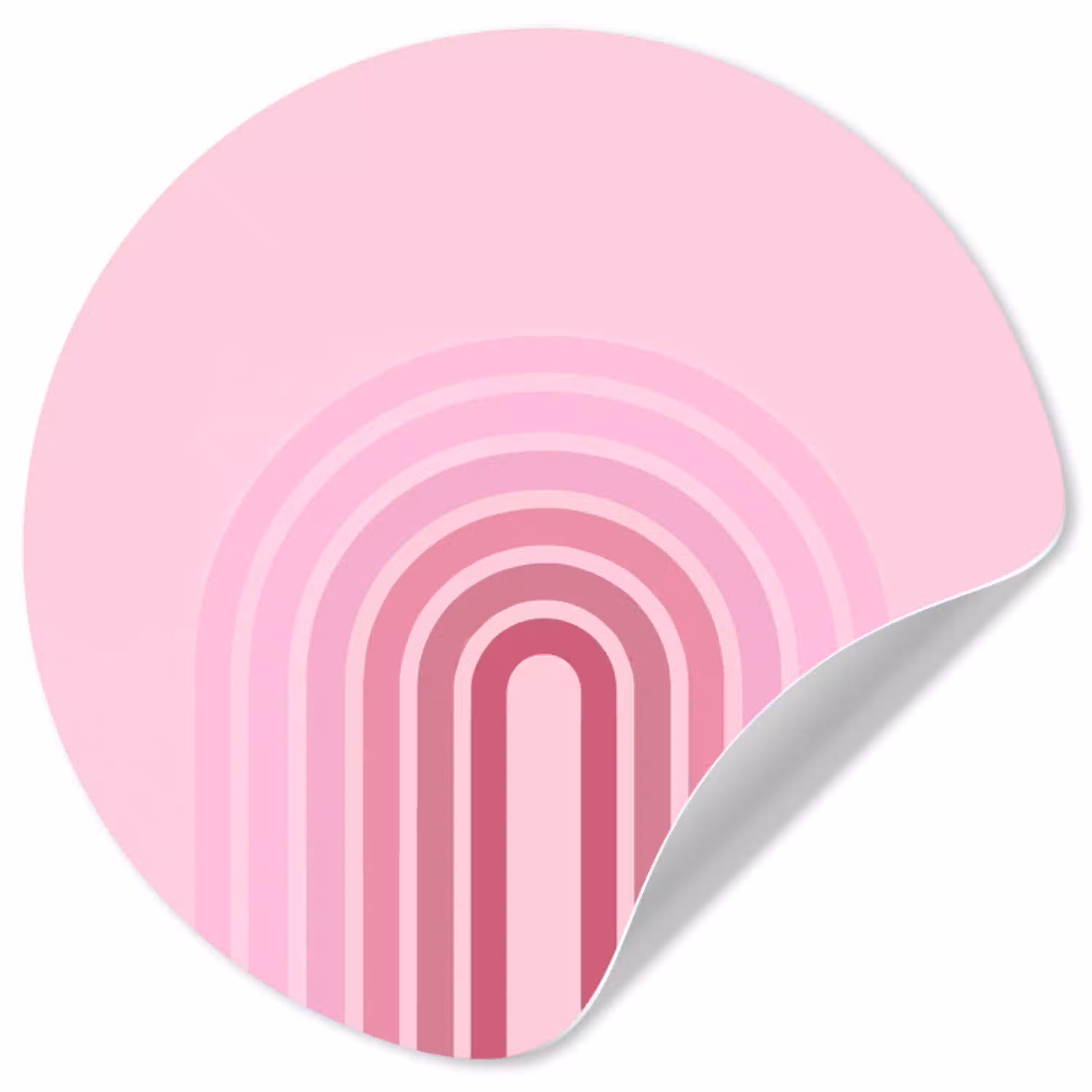 Regenboog - Roze - Abstract - Modern - Minimalistisch Wandcirkel behangsticker klein -3d