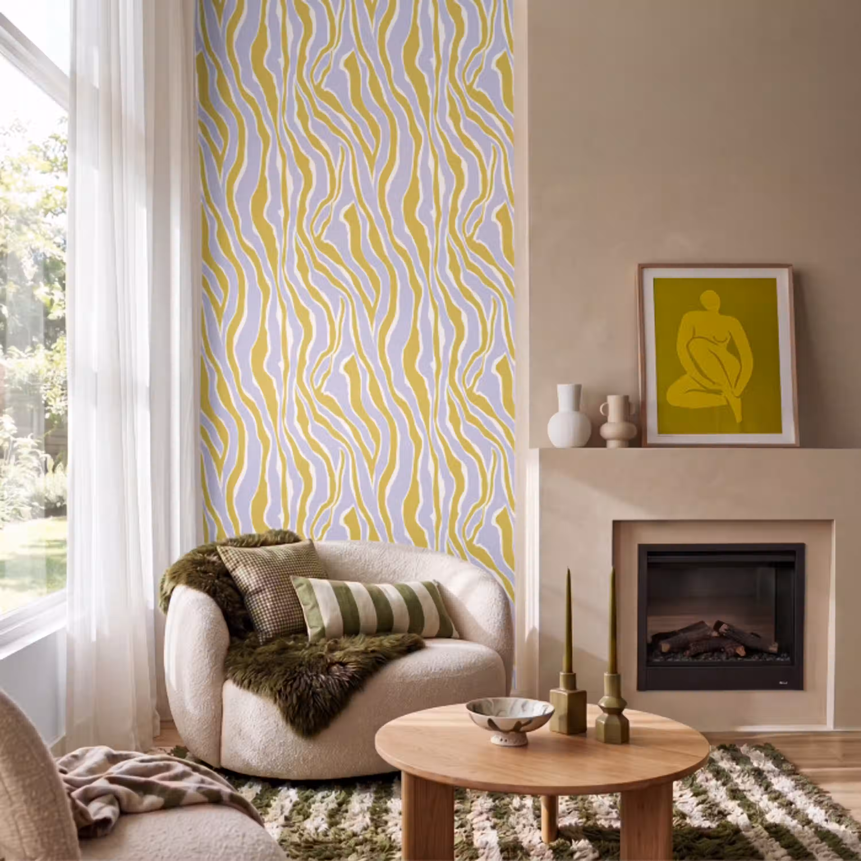 Zebra - Modern - Meerkleurig Behang Vlies klein 1076 -sfeer2