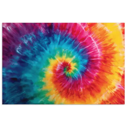 Regenboog - Tie dye - Kleurrijk - Blauw poster papier klein -3d