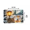 Kerstdorp - Huizen - Sneeuw - Kerst Placemat vinyl groot -specs