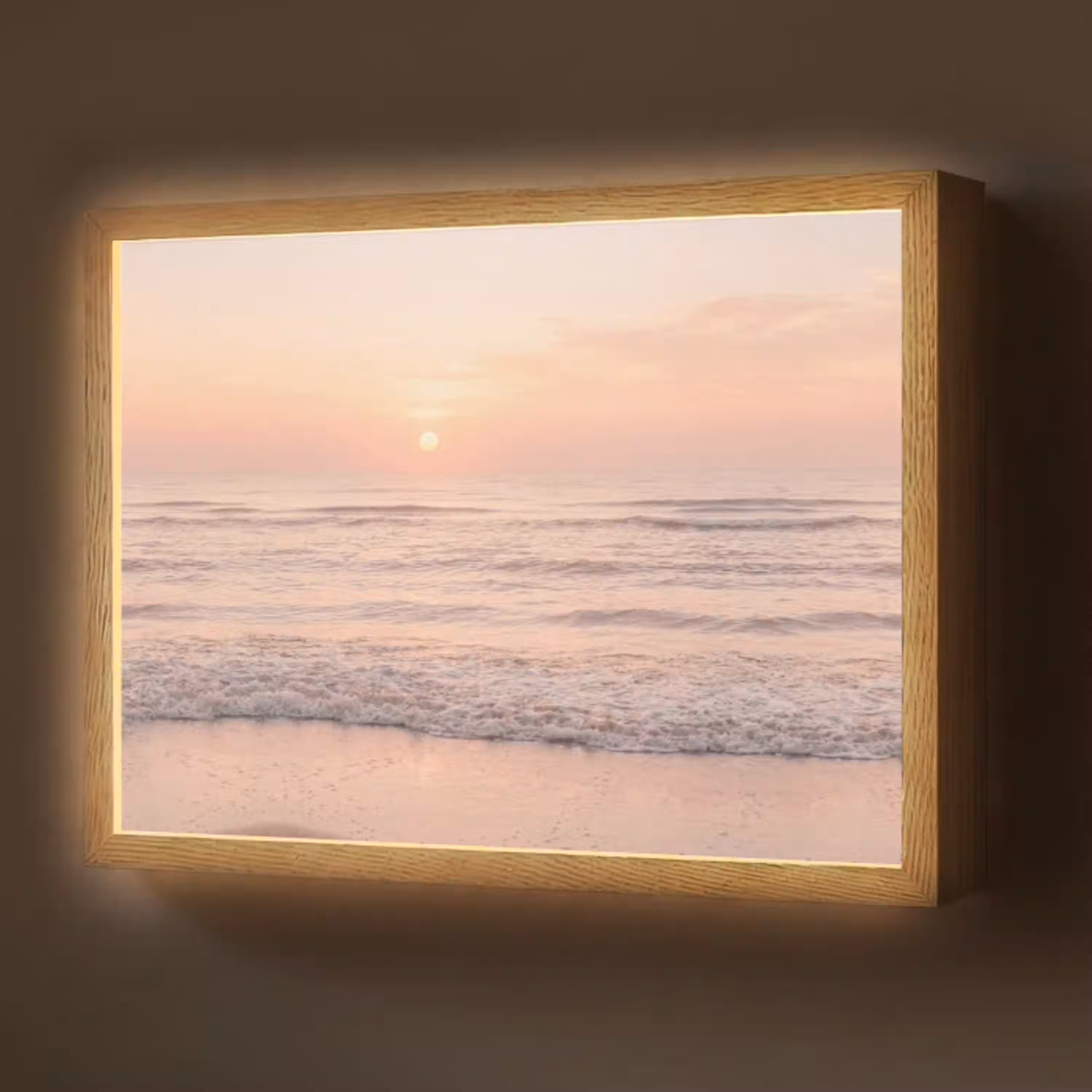 Zon - Strand - Roze Light Box met batterij (Wandlamp) middel -z3d_website