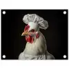 Kok - Rood - Kip tuinposter los doek klein -3d