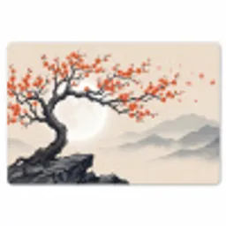 Aziatisch - Bloesem - Rood Placemat vinyl groot -zzsfeer1_Kitchenyeah-website