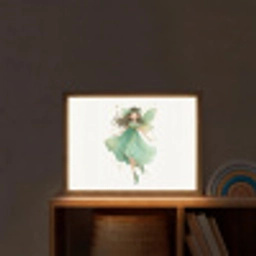 Bosfee - Groen - Sprookje Light Box met batterij (Wandlamp kind) middel -sfeer1_kind