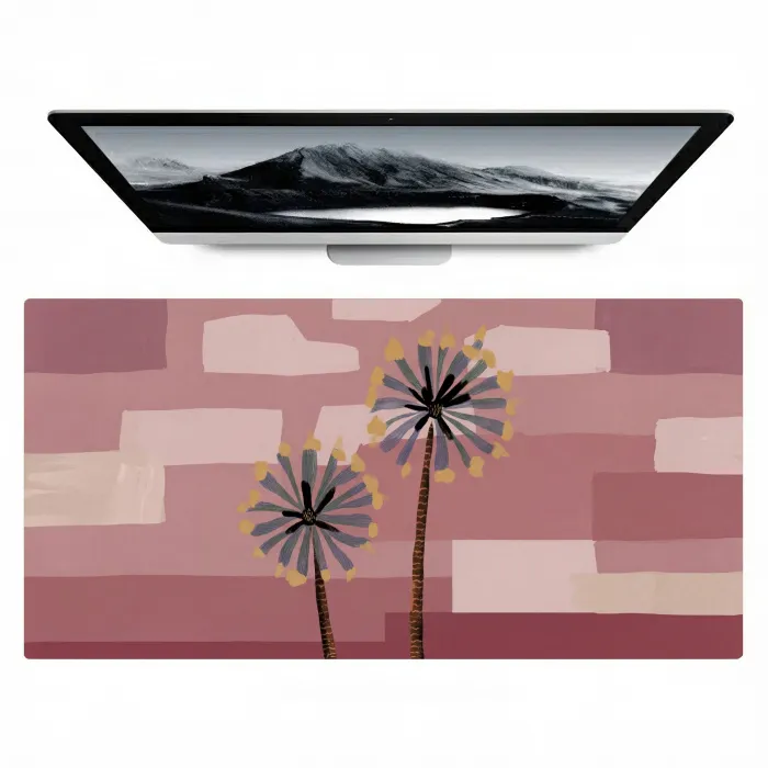 Illustratie - Bloemen - Vlakken - Abstract Muismat XXL klein -zzz3d