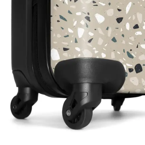 Terrazzo patroon kleurrijk grijs groen NBS - Handbagage koffer - Kinderen Unisex middel -wiel