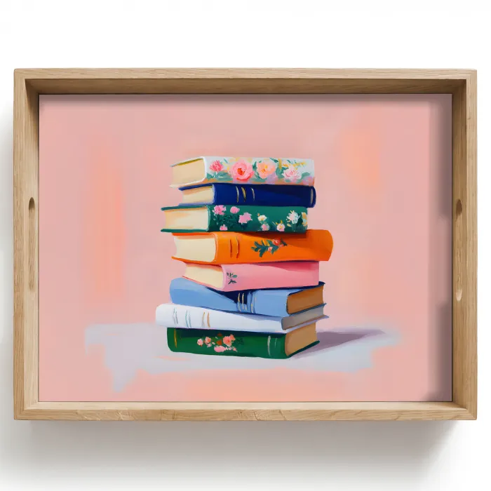 Boeken - Stapel - Kleurrijk Dienblad Rechthoek middel -z3d_shopping