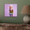 Papegaai - Koksmuts - Pilaar - Vogel aluminium wit klein -sfeer2