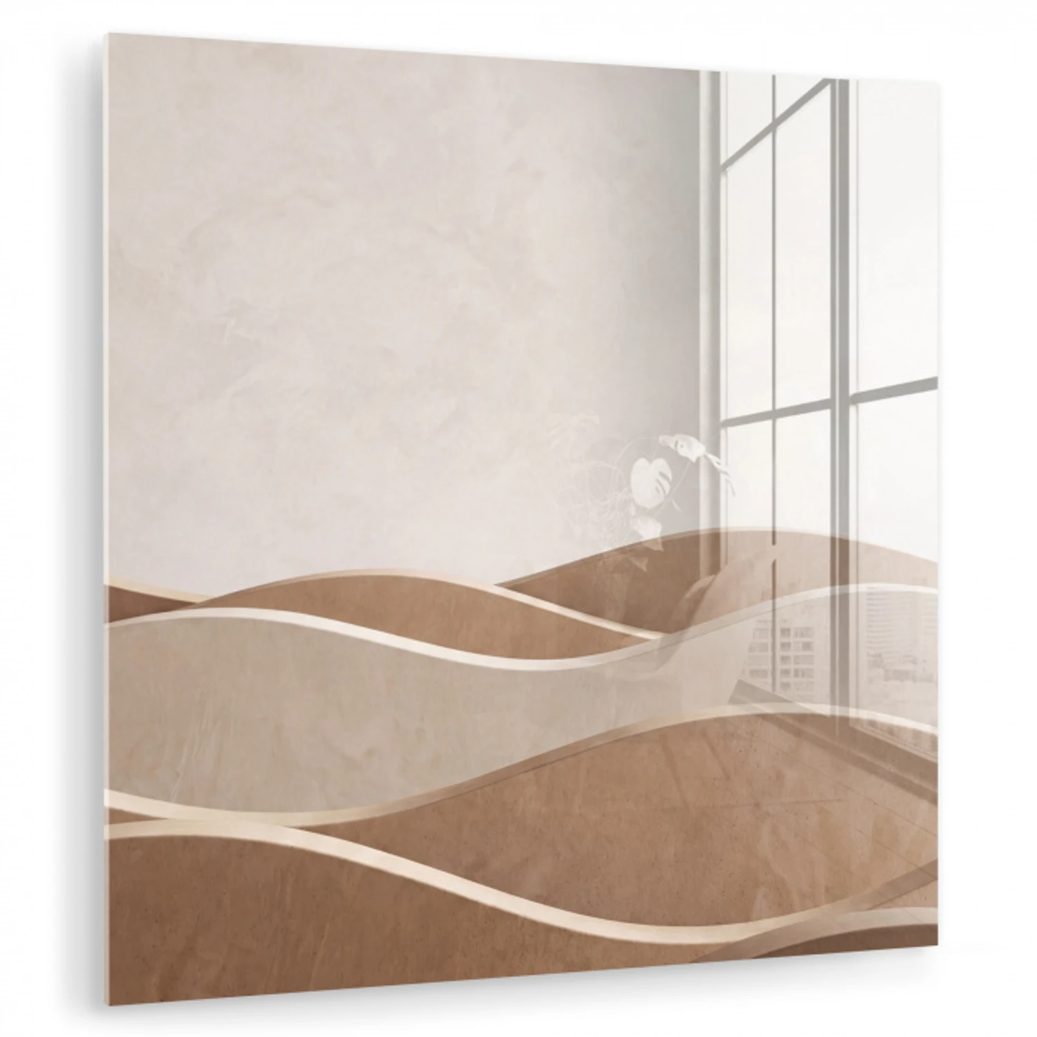 Abstract - Golven - Modern - Beige plexiglas 5mm klein -zzzproduct_nieuw