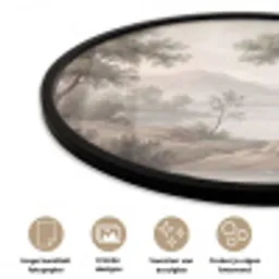 Bomen - Meer - Bergen - Illustratie Fotolijst rond zonder passe partout klein -closeup_NL