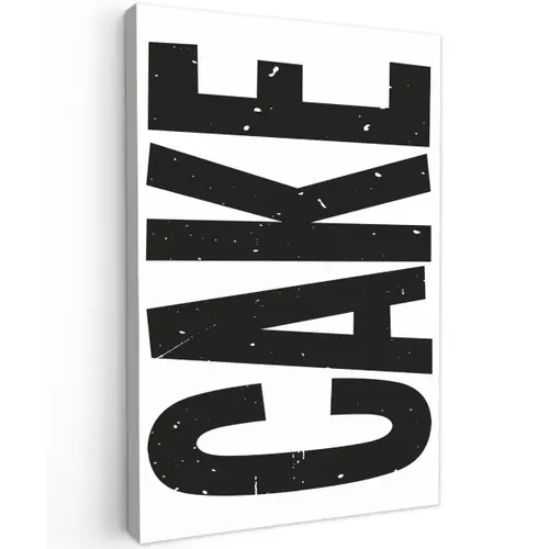 Zwart - Cake - Eten - Decoratie canvas 2cm klein -z3d