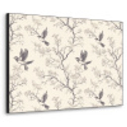 Takken - Vogels - Beige Textielframe zwart klein 947 -3d