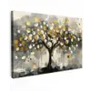 Boom - Abstract - Beige - Goud - Zwart canvas 2cm klein -z3d