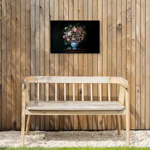 Bloemen - Art - Pastel - Quotes Tuinposter op houten frame 2 cm dik klein -sfeer4