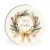 Kerstkrans - Kerst - Goud - Beige Wandcirkel aluminium klein -3d