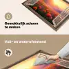Doorkijk - Klaprozen - Bloemen - Rood - Open raam Inductie beschemer met haakjes klein -ky-schoon-nl