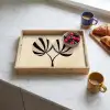 Bladeren - Gestreept - Stengel - Beige Dienblad Rechthoek middel -sfeer2