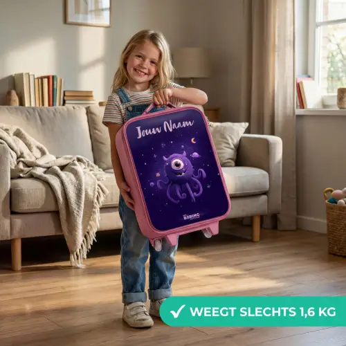 Kosmisch tentakelmonster Kinderkoffer - Roze klein -sfeer2_NL