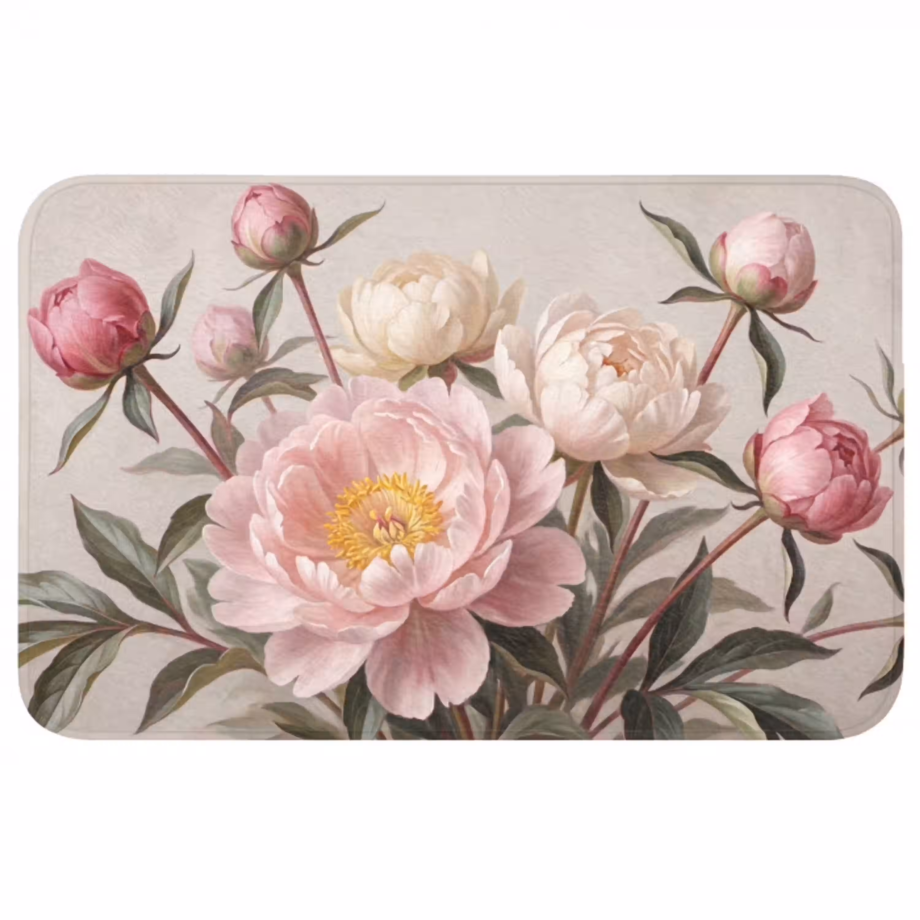 Pioenrozen - Boeket - Roze Badmat middel -3d