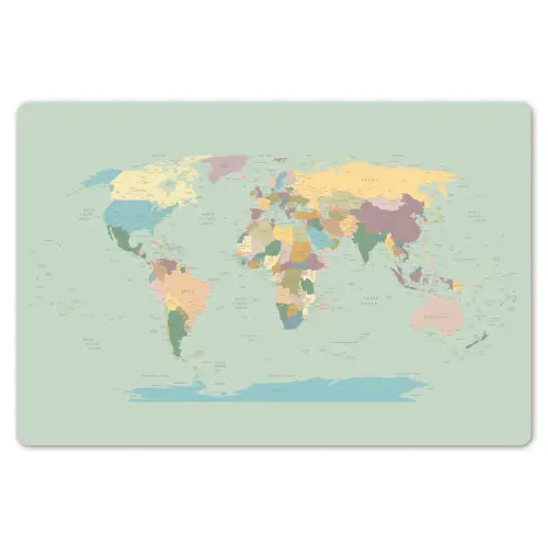 Wereldkaart - Realistisch - Kaart Placemat vinyl groot -zzsfeer1_Kitchenyeah-website