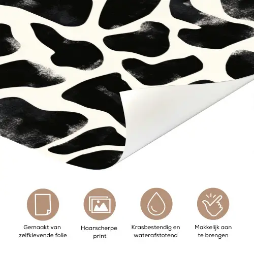 Dierenpatroon - Vlekken - Zwart - Wit deurposter klein 289 -closeup_NL