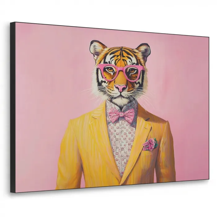 Tijger - Bril - Geel - Jasje Textielframe - compleet frame klein -3d