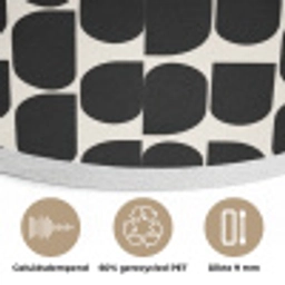Modern - Patroon - Zwart Akoestische PET Vilt - Rond klein 838 -closeup_NL