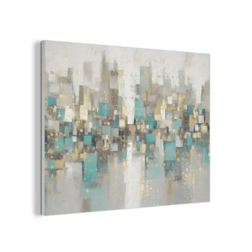 Abstract - Blokken - Goud - Skyline PET vilt klein -3d