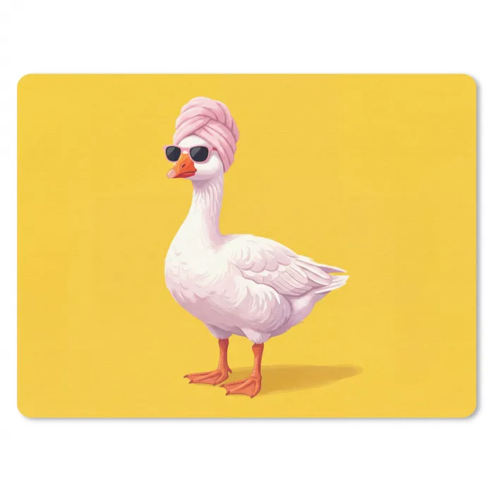 Eend - Zonnebril - Geel muismat rubber klein -3d