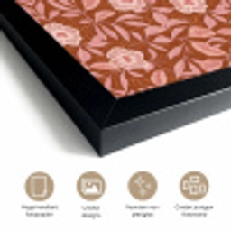 Patroon - Bladeren - Terracotta fotolijst zwart zonder passe partout klein 224 -sfeer2