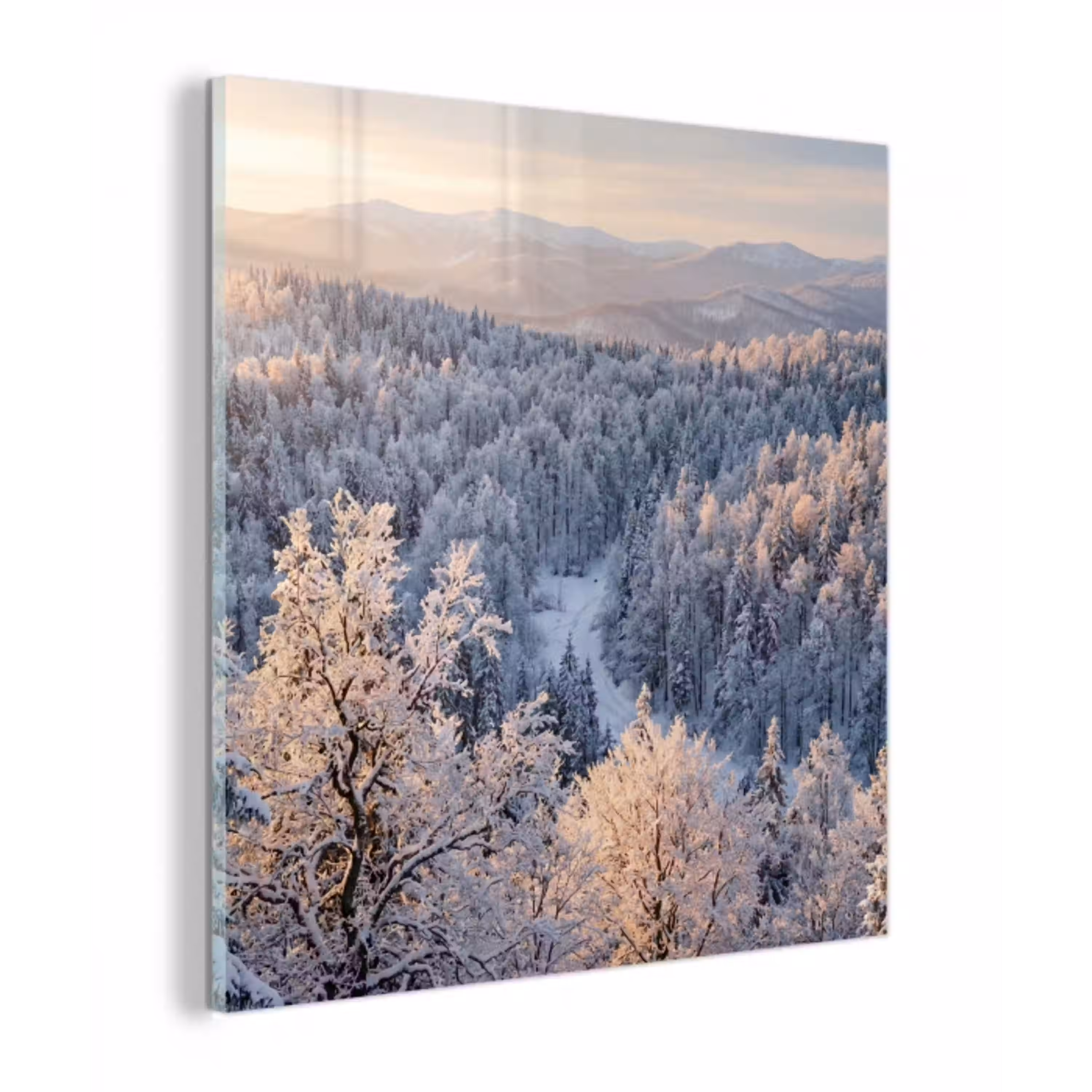 Bos - Bergen - Goud - Winter - Warm plexiglas 5mm klein -z3d