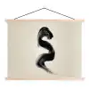 Penseelstreek - Zwart - Minimalistisch textielposter latten blank klein -3d