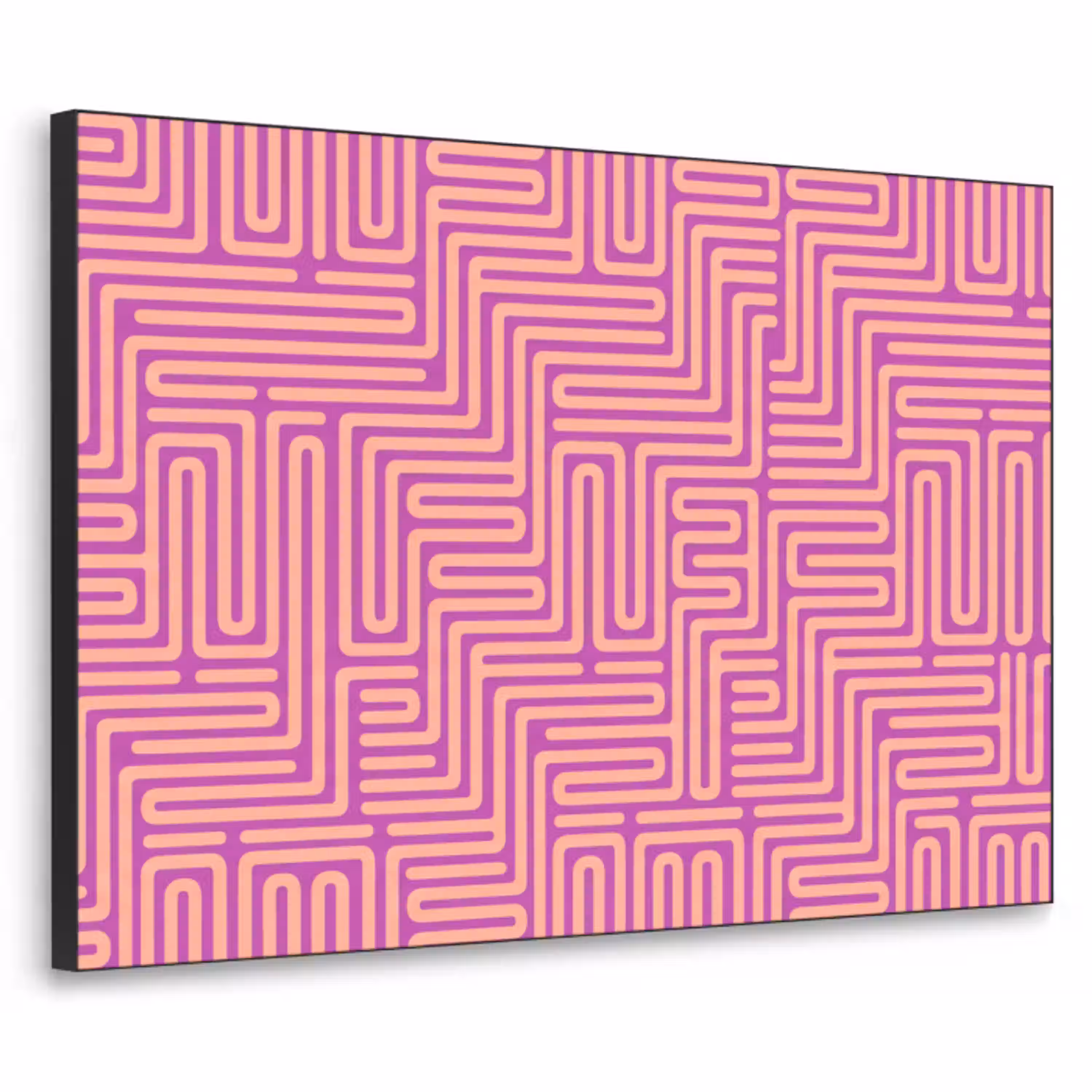 Patroon - Lijnen - Abstract - Modern - Paars Textielframe zwart klein -3d