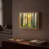 Bos - Zon - Bomen - Gras - Landschap  - Natuur Light Box met batterij (Wandlamp) middel -sfeer1