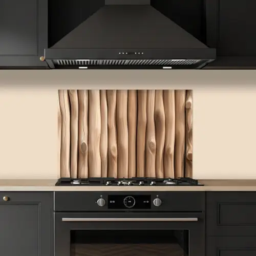 Hout - Stam - Lichtbruin keuken achterwand spatscherm klein -sfeer1