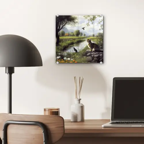 Kat - Beekje - Weide plexiglas 5mm klein -sfeer6