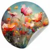 Bloemen - Watercolor - Kunst - Botanisch - Natuur Wandcirkel behangsticker klein -3d