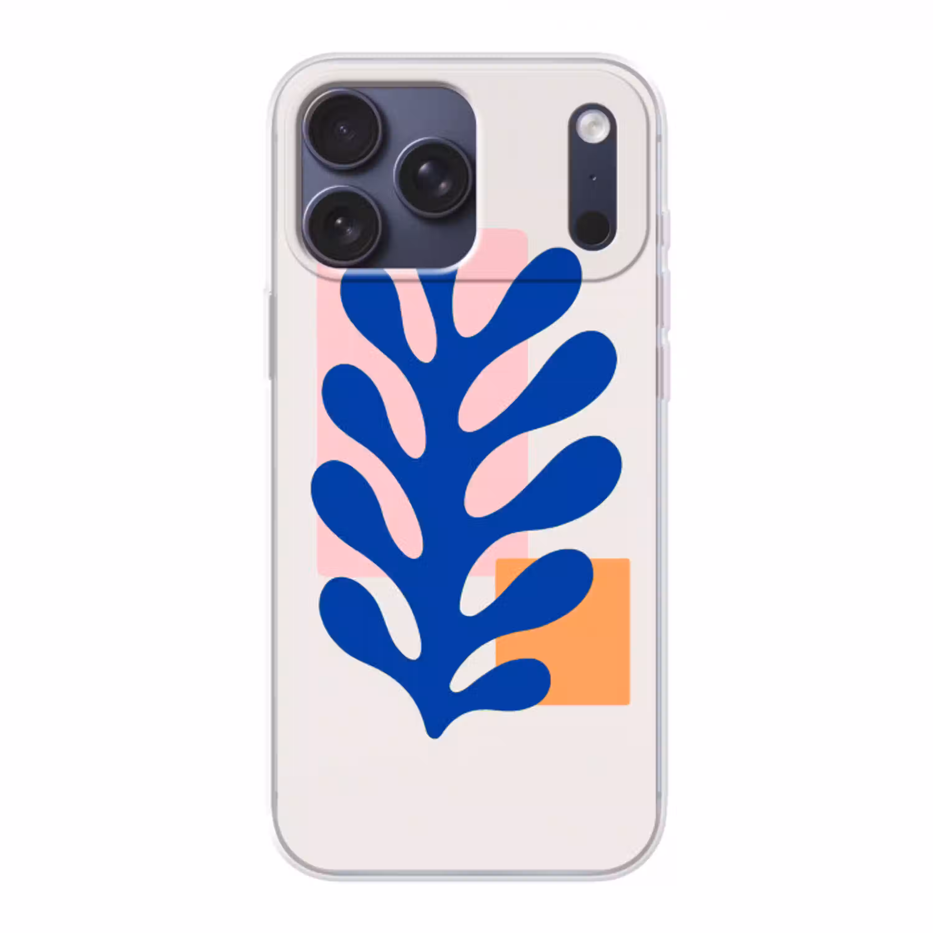 Abstract - Blad - Blauw - Rechthoeken Telefoonhoesje iPhone 17 Pro Max klein -3d