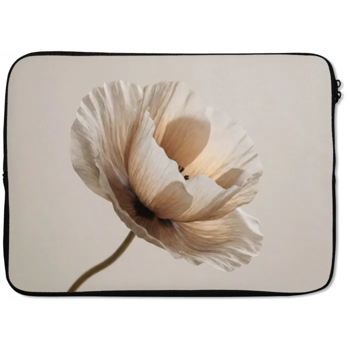 Bloem - Beige - Crème laptophoes neopreen klein -zkaufland3dotto