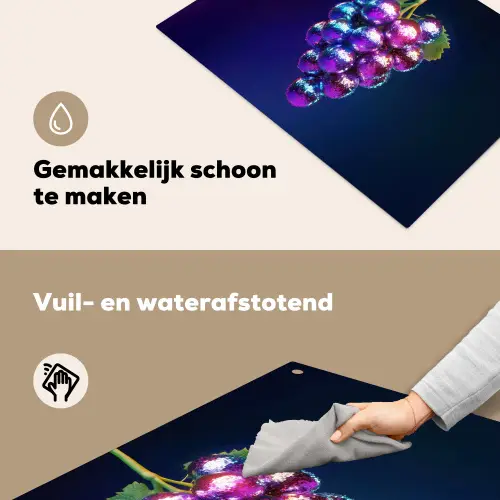 Paars - Disco - Feest - Druif Inductie beschemer met haakjes klein -ky-schoon-nl