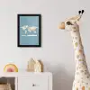 Wereldkaart - Oceaan - Realistisch - Blauw fotolijst zwart zonder passe partout klein -usfeer4_kinderkamer