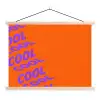Cool - Paars - Oranje textielposter latten blank klein -3d
