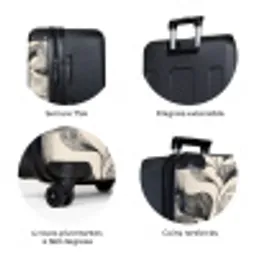 Botanisch - Bladeren - Zwart NBS - Large koffer - Volwassenen Unisex groot -zzzzzzzbolletjes_FR